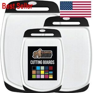 Reversible Cutting Board Set Durable Nonporous Slip Resistant Kitchen Prep